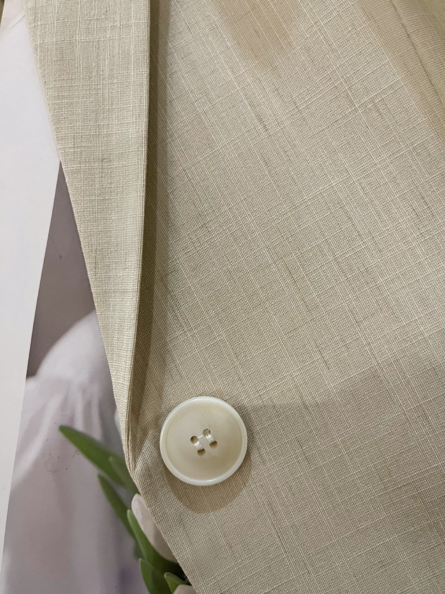 Petite Women's Spring Summer Beige Thin Three-Quarter Sleeve Suit Jacket - Short Fit, Trendy Fashion Outerwear Petite Women's Spring Summer Beige Thin Three-Quarter Sleeve Suit Jacket - Short Fit, Trendy Fashion Outerwear