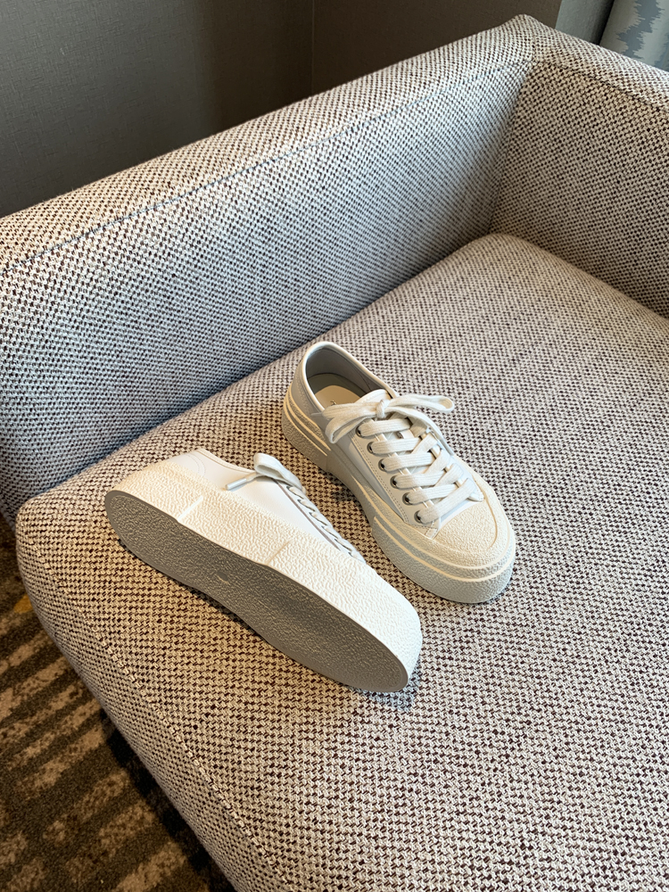 Pink Genuine Leather Lace-Up Sneakers for Women - 2025 Height-Increasing Thick Sole Casual White Shoes, Versatile Comfort Style Pink Genuine Leather Lace-Up Sneakers for Women - 2025 Height-Increasing Thick Sole Casual White Shoes, Versatile Comfort Style