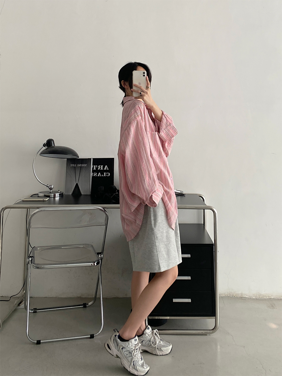 Pink Long Sleeve Sunscreen Shirt for Women - Sun Grapefruit Casual Top, Thin Korean Style for Summer 2025 Pink Long Sleeve Sunscreen Shirt for Women - Sun Grapefruit Casual Top, Thin Korean Style for Summer 2025