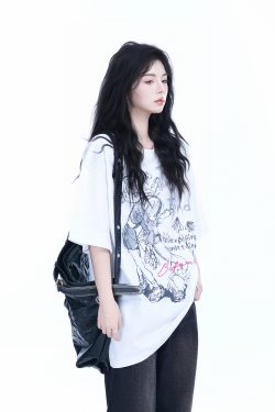 Pink Oversized Short-Sleeve T-Shirt for Women - American Dark Style, Summer Casual, Loose Fit with 