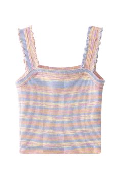 Pink Striped Strapless Camisole Top for Women - Sweet & Spicy Thai-Style Summer 2025 Edition, Y2K Inspired Fashion