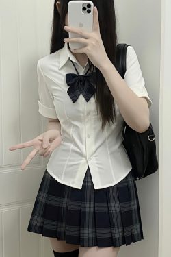 Plaid Pleated Short Skirt for Women - JK Uniform College Style - Authentic Spring and Autumn Fashion - 90s Inspired