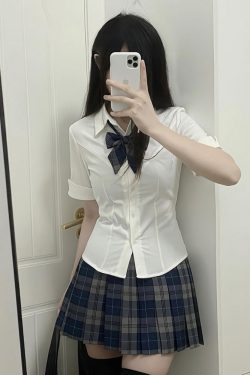 Plaid Pleated Short Skirt for Women - JK Uniform College Style - Authentic Spring and Autumn Fashion - 90s Inspired