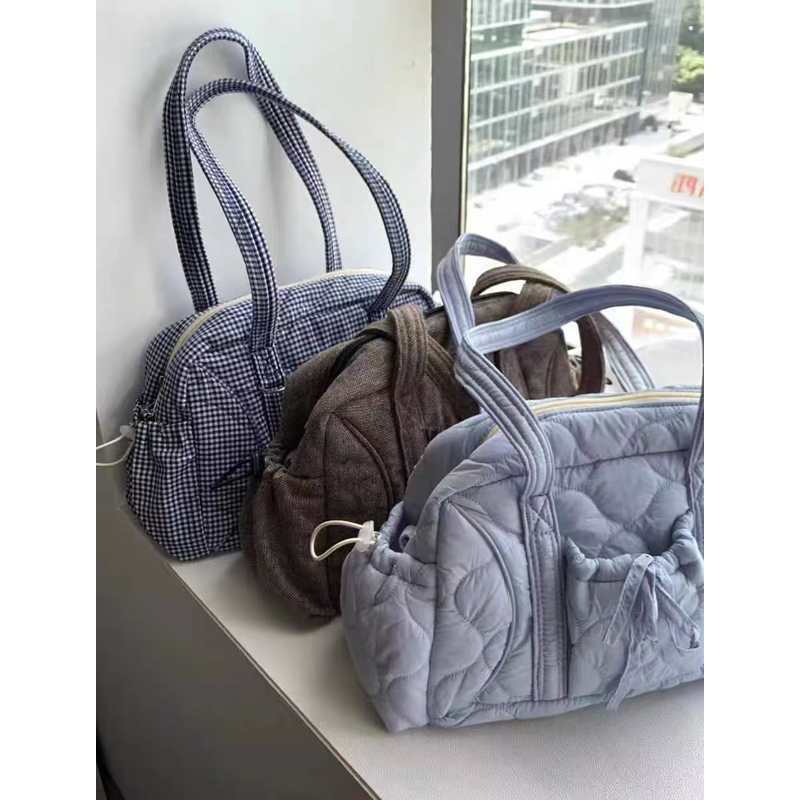 Plaid Shoulder Bag - 2025 Autumn/Winter Casual Versatile Boston Tote for Class and Commuting Plaid Shoulder Bag - 2025 Autumn/Winter Casual Versatile Boston Tote for Class and Commuting