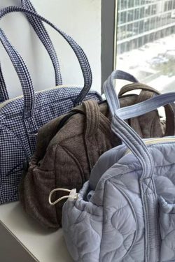 Plaid Shoulder Bag - 2025 Autumn/Winter Casual Versatile Boston Tote for Class and Commuting