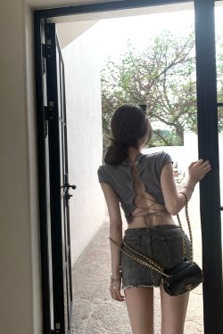 Playful Cute Short Sleeve Tie Back T-Shirt for Women, Summer Slim Fit Sexy Top, Casual Y2K Style Fashion