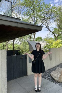 Playful Plus Size Little Black Dress with Polo Collar, Stretchy Slimming Puff A-Line Design for Effortless Style