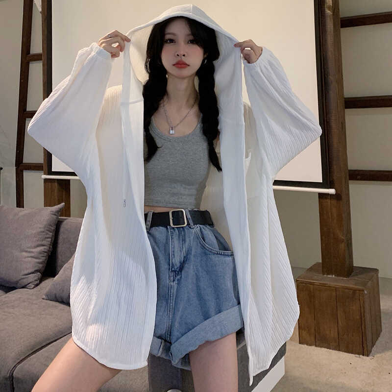 Plus Size 300 lbs Women's Sunshade Jacket - Lightweight Breathable Hooded Summer Coat, Versatile Mid-Length Style Plus Size 300 lbs Women's Sunshade Jacket - Lightweight Breathable Hooded Summer Coat, Versatile Mid-Length Style