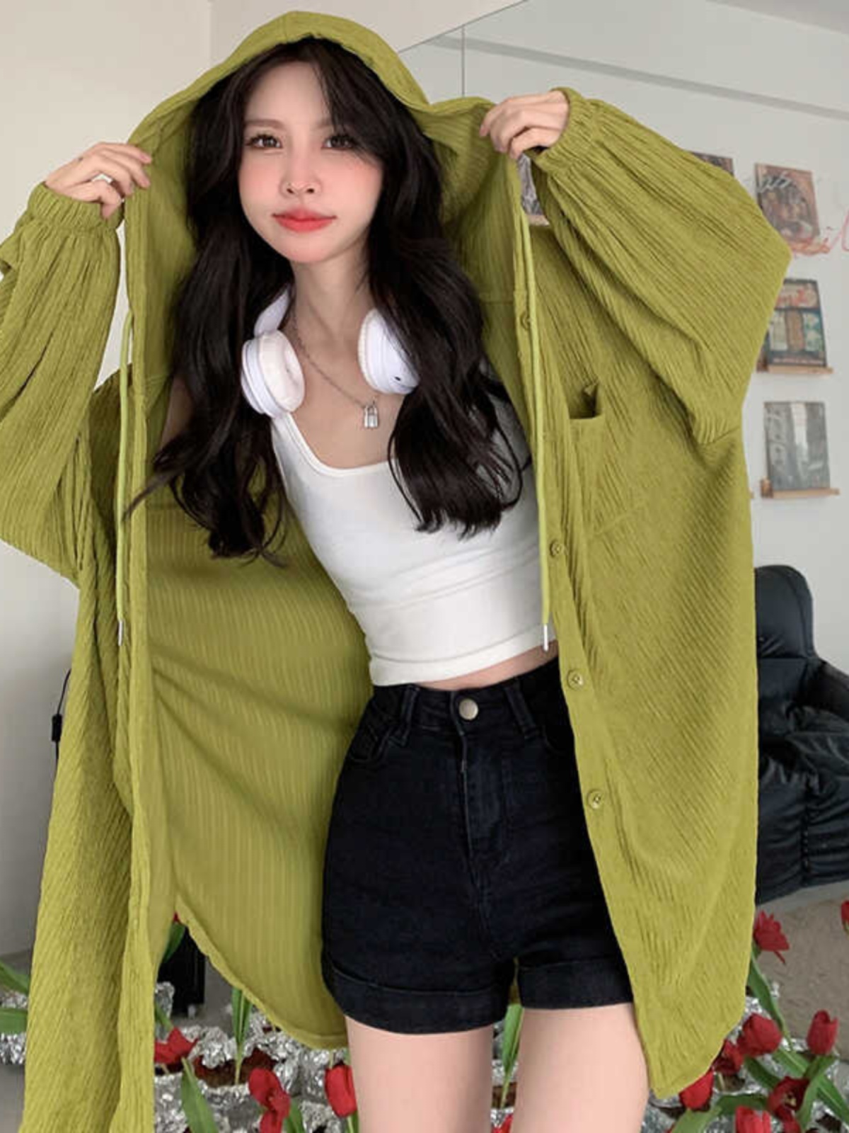 Plus Size 300 lbs Women's Sunshade Jacket - Lightweight Breathable Hooded Summer Coat, Versatile Mid-Length Style Plus Size 300 lbs Women's Sunshade Jacket - Lightweight Breathable Hooded Summer Coat, Versatile Mid-Length Style