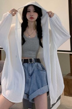 Plus Size 300 lbs Women's Sunshade Jacket - Lightweight Breathable Hooded Summer Coat, Versatile Mid-Length Style