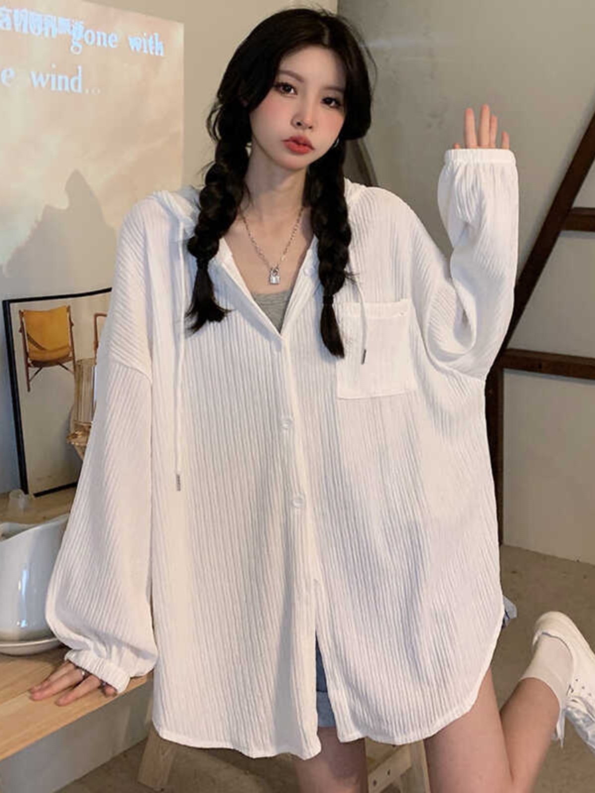 Plus Size 300 lbs Women's Sunshade Jacket - Lightweight Breathable Hooded Summer Coat, Versatile Mid-Length Style Plus Size 300 lbs Women's Sunshade Jacket - Lightweight Breathable Hooded Summer Coat, Versatile Mid-Length Style