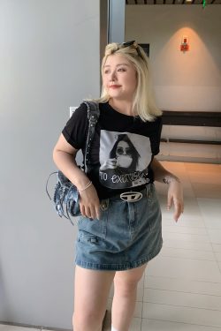 Plus-Size A-Line Denim Skirt Pants for Women, Stylish & Slimming, Sexy Design, Versatile, Available in Two Colors