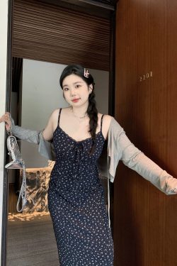 Plus Size Airy Cardigan and Camisole Dress Set - Cool Sun Protection Cover-Up for Summer, Perfect for Layering and Air Conditioning