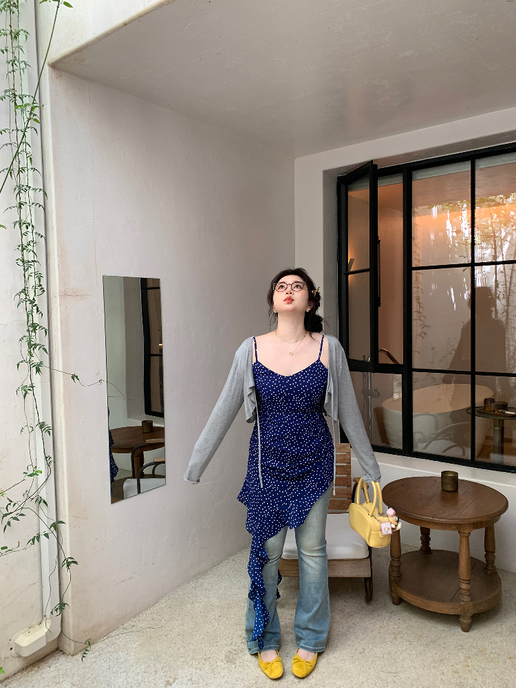 Plus Size Airy Cardigan and Camisole Dress Set - Cool Sun Protection Cover-Up for Summer, Perfect for Layering and Air Conditioning Plus Size Airy Cardigan and Camisole Dress Set - Cool Sun Protection Cover-Up for Summer, Perfect for Layering and Air Conditioning