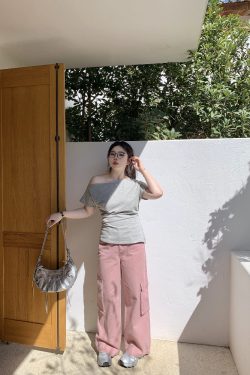 Plus Size American Retro Straight-Leg Multi-Pocket Wide-Leg Casual Work Pants for a Cool 90s Vibe