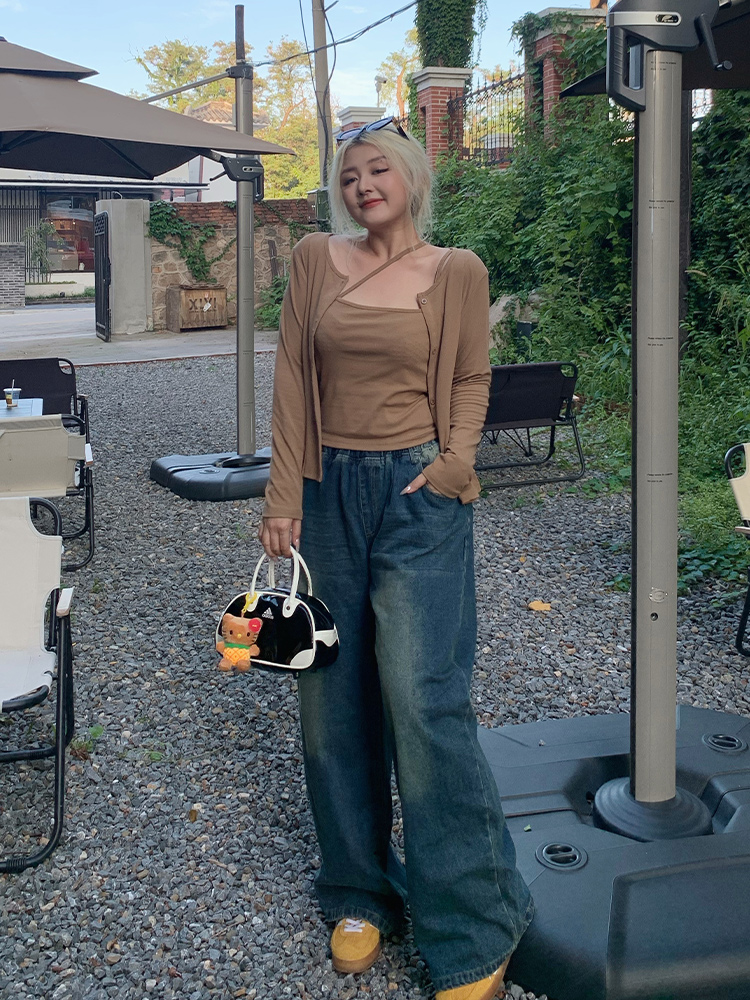 Plus Size American Street Style Sexy Slim Fit Sun Protection Cardigan & Camisole Two-Piece Set for Summer Fashion Plus Size American Street Style Sexy Slim Fit Sun Protection Cardigan & Camisole Two-Piece Set for Summer Fashion