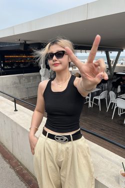 Plus Size Back Knot Cross Camisole - Unique Design Slim Fit Versatile Sports Top for Everyday Wear