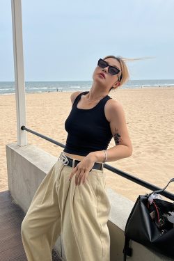 Plus Size Back Knot Cross Camisole - Unique Design Slim Fit Versatile Sports Top for Everyday Wear