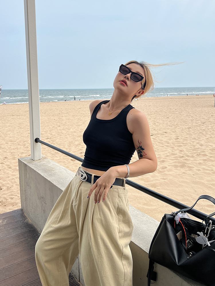 Plus Size Back Knot Cross Camisole - Unique Design Slim Fit Versatile Sports Top for Everyday Wear Plus Size Back Knot Cross Camisole - Unique Design Slim Fit Versatile Sports Top for Everyday Wear