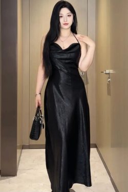 Plus-Size Backless Draped Strap Dress Set with Shawl - Flattering Long Skirt for Summer, Sexy Pure Desire Style