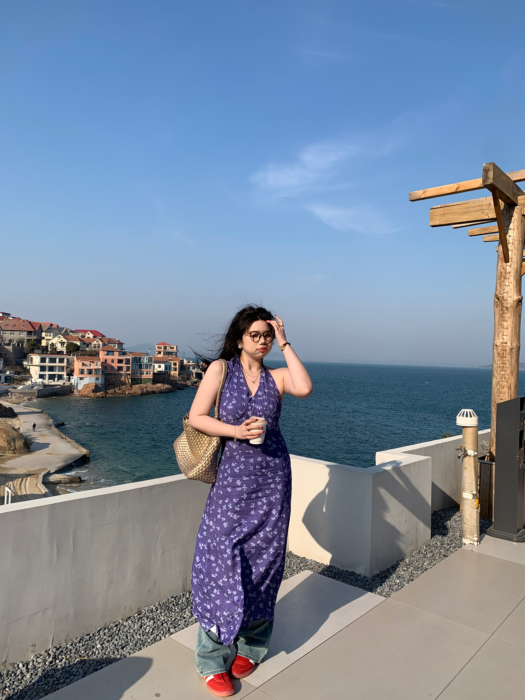 Plus Size Backless Halter Dress for Women - Deep V Neck, Seaside Vacation Style, Perfect for 90s-Inspired Dating Shows Plus Size Backless Halter Dress for Women - Deep V Neck, Seaside Vacation Style, Perfect for 90s-Inspired Dating Shows