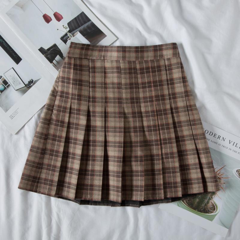 Plus Size Black High-Waisted Pleated A-Line Midi Skirt for Women, Summer College Style Checkered JK Skirt, Anti-Exposure Fashion Plus Size Black High-Waisted Pleated A-Line Midi Skirt for Women, Summer College Style Checkered JK Skirt, Anti-Exposure Fashion