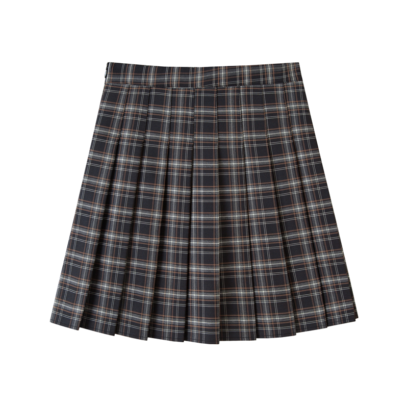 Plus Size Black High-Waisted Pleated A-Line Midi Skirt for Women, Summer College Style Checkered JK Skirt, Anti-Exposure Fashion Plus Size Black High-Waisted Pleated A-Line Midi Skirt for Women, Summer College Style Checkered JK Skirt, Anti-Exposure Fashion