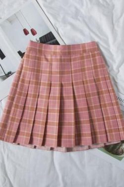 Plus Size Black High-Waisted Pleated A-Line Midi Skirt for Women, Summer College Style Checkered JK Skirt, Anti-Exposure Fashion
