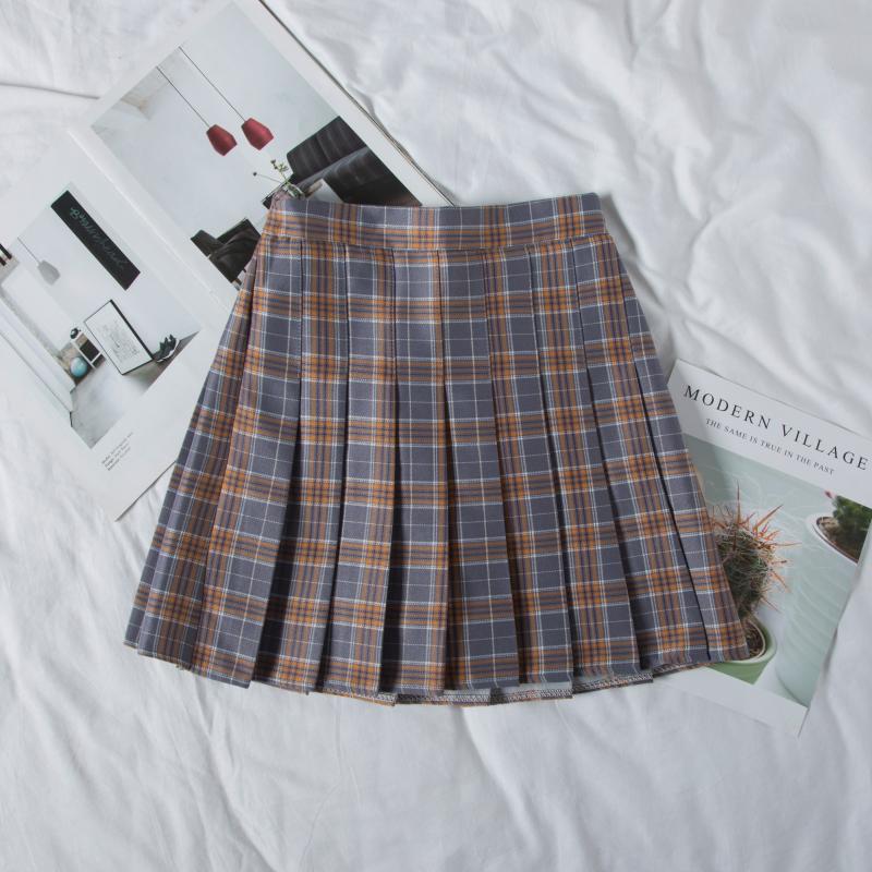 Plus Size Black High-Waisted Pleated A-Line Midi Skirt for Women, Summer College Style Checkered JK Skirt, Anti-Exposure Fashion Plus Size Black High-Waisted Pleated A-Line Midi Skirt for Women, Summer College Style Checkered JK Skirt, Anti-Exposure Fashion