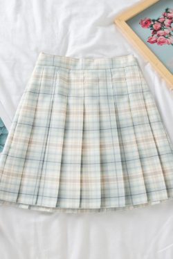 Plus Size Black High-Waisted Pleated A-Line Midi Skirt for Women, Summer College Style Checkered JK Skirt, Anti-Exposure Fashion