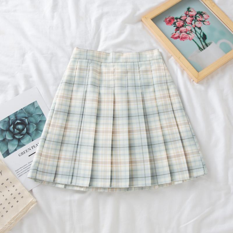 Plus Size Black High-Waisted Pleated A-Line Midi Skirt for Women, Summer College Style Checkered JK Skirt, Anti-Exposure Fashion Plus Size Black High-Waisted Pleated A-Line Midi Skirt for Women, Summer College Style Checkered JK Skirt, Anti-Exposure Fashion