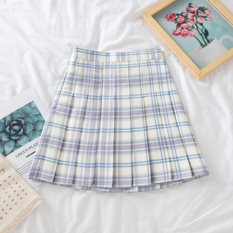 Plus Size Black High-Waisted Pleated A-Line Midi Skirt for Women, Summer College Style Checkered JK Skirt, Anti-Exposure Fashion Plus Size Black High-Waisted Pleated A-Line Midi Skirt for Women, Summer College Style Checkered JK Skirt, Anti-Exposure Fashion