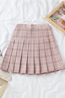 Plus Size Black High-Waisted Pleated A-Line Midi Skirt for Women, Summer College Style Checkered JK Skirt, Anti-Exposure Fashion