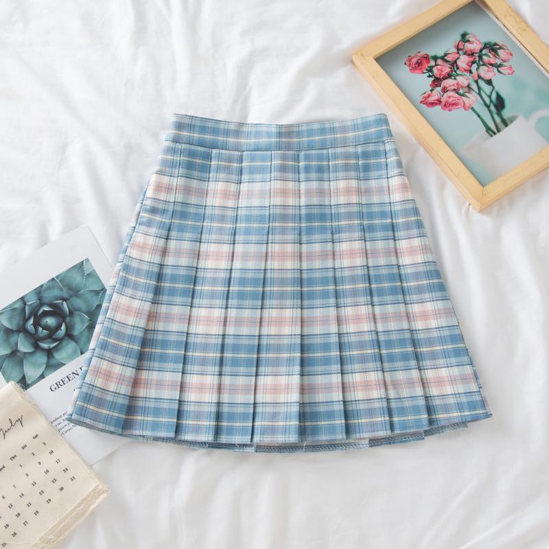 Plus Size Black High-Waisted Pleated A-Line Midi Skirt for Women, Summer College Style Checkered JK Skirt, Anti-Exposure Fashion Plus Size Black High-Waisted Pleated A-Line Midi Skirt for Women, Summer College Style Checkered JK Skirt, Anti-Exposure Fashion