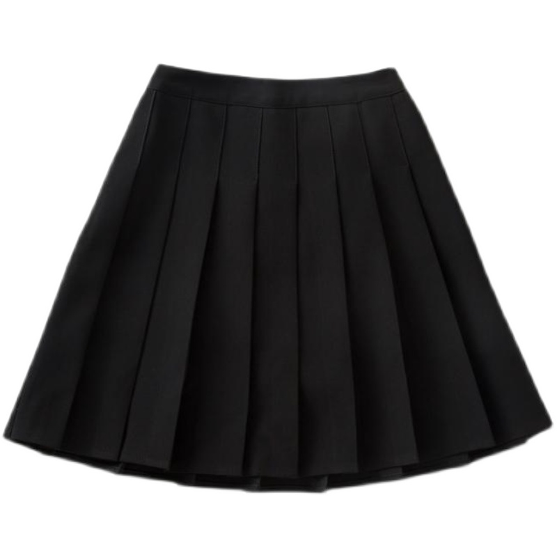 Plus Size Black High-Waisted Pleated A-Line Midi Skirt for Women, Summer College Style Checkered JK Skirt, Anti-Exposure Fashion Plus Size Black High-Waisted Pleated A-Line Midi Skirt for Women, Summer College Style Checkered JK Skirt, Anti-Exposure Fashion