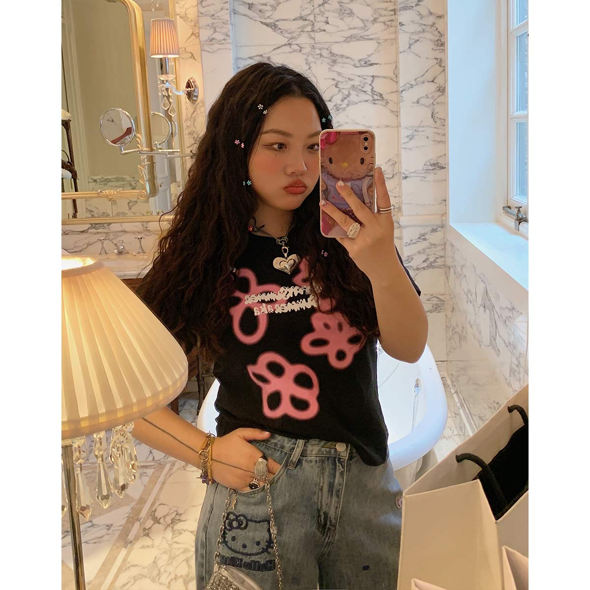 Plus Size Black Short-Sleeve T-Shirt for Women - 2025 Spring/Summer Shoulder-Detail Base Top, Casual Fashion Essential Plus Size Black Short-Sleeve T-Shirt for Women - 2025 Spring/Summer Shoulder-Detail Base Top, Casual Fashion Essential