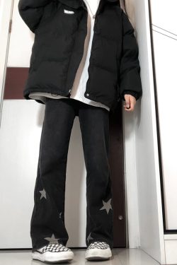 Plus Size Black Starry Jeans for Women - Slimming Narrow Straight Leg & Loose Wide Leg Design