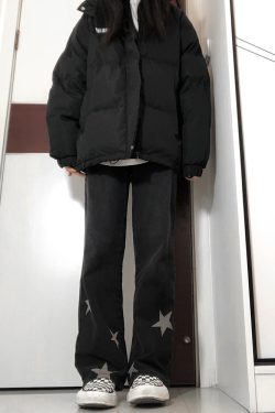 Plus Size Black Starry Jeans for Women - Slimming Narrow Straight Leg & Loose Wide Leg Design