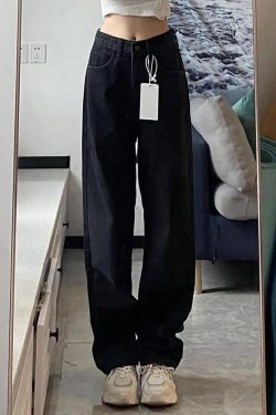 Plus Size Black Starry Jeans for Women - Slimming Narrow Straight Leg & Loose Wide Leg Design