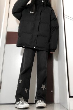 Plus Size Black Starry Jeans for Women - Slimming Narrow Straight Leg & Loose Wide Leg Design