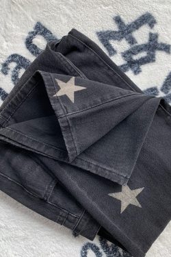 Plus Size Black Starry Jeans for Women - Slimming Narrow Straight Leg & Loose Wide Leg Design
