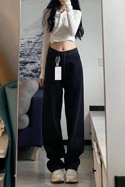 Plus Size Black Starry Jeans for Women - Slimming Narrow Straight Leg & Loose Wide Leg Design