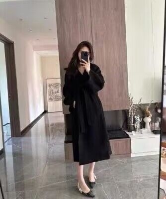 Plus-Size Camel Cashmere Coat for Women, Mid-Length Double-Sided Wool Outerwear, 2024 Autumn Winter Hepburn Style Plus-Size Camel Cashmere Coat for Women, Mid-Length Double-Sided Wool Outerwear, 2024 Autumn Winter Hepburn Style