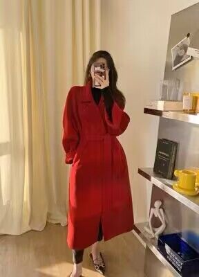 Plus-Size Camel Cashmere Coat for Women, Mid-Length Double-Sided Wool Outerwear, 2024 Autumn Winter Hepburn Style Plus-Size Camel Cashmere Coat for Women, Mid-Length Double-Sided Wool Outerwear, 2024 Autumn Winter Hepburn Style