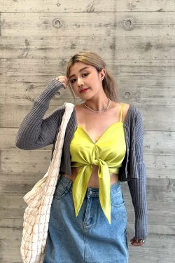 Plus-Size Camisole Top with Bow Detail - HyunA Style Sexy Wrap Top for Vacation & Party - Trendy Y2K Fashion