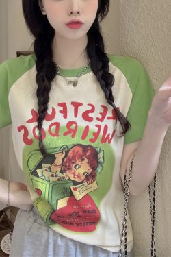 Plus Size Cartoon Printed Short Sleeve T-Shirt for Women - Summer American Sweet and Spicy Style, Loose Fit, Belly Covering, Age-Reducing Top