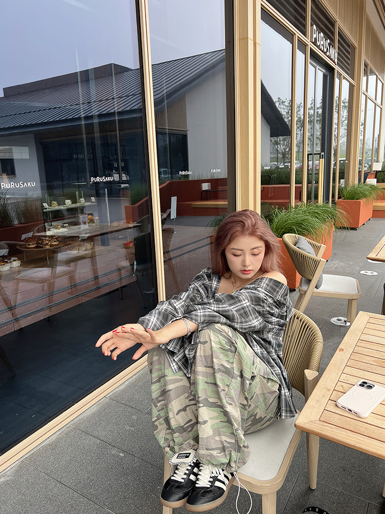 Plus Size Casual American Camouflage Wide-Leg Pants with Elastic Waist and Drawstring - Trendy Autumn Loose Cuffed Trousers Plus Size Casual American Camouflage Wide-Leg Pants with Elastic Waist and Drawstring - Trendy Autumn Loose Cuffed Trousers