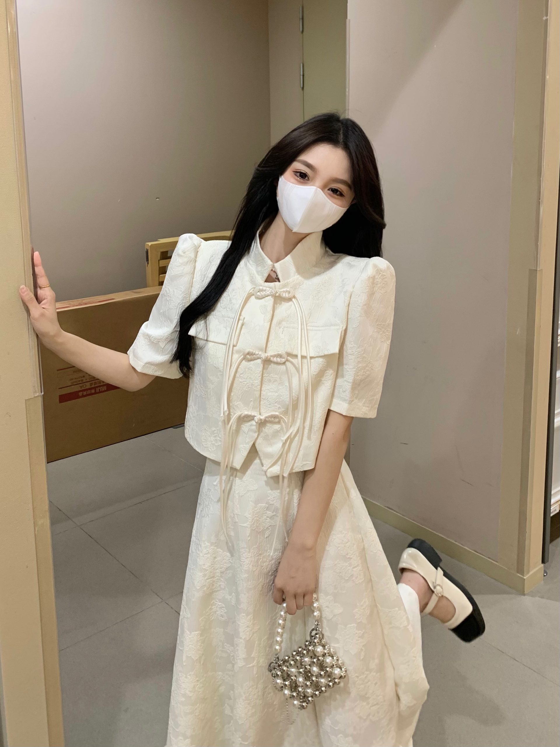 Plus-Size Chinese Style Short Sleeve Jacket for Women, Slimming High-Waisted Retro Half-Length Dress, Elegant National Wind Fashion Plus-Size Chinese Style Short Sleeve Jacket for Women, Slimming High-Waisted Retro Half-Length Dress, Elegant National Wind Fashion