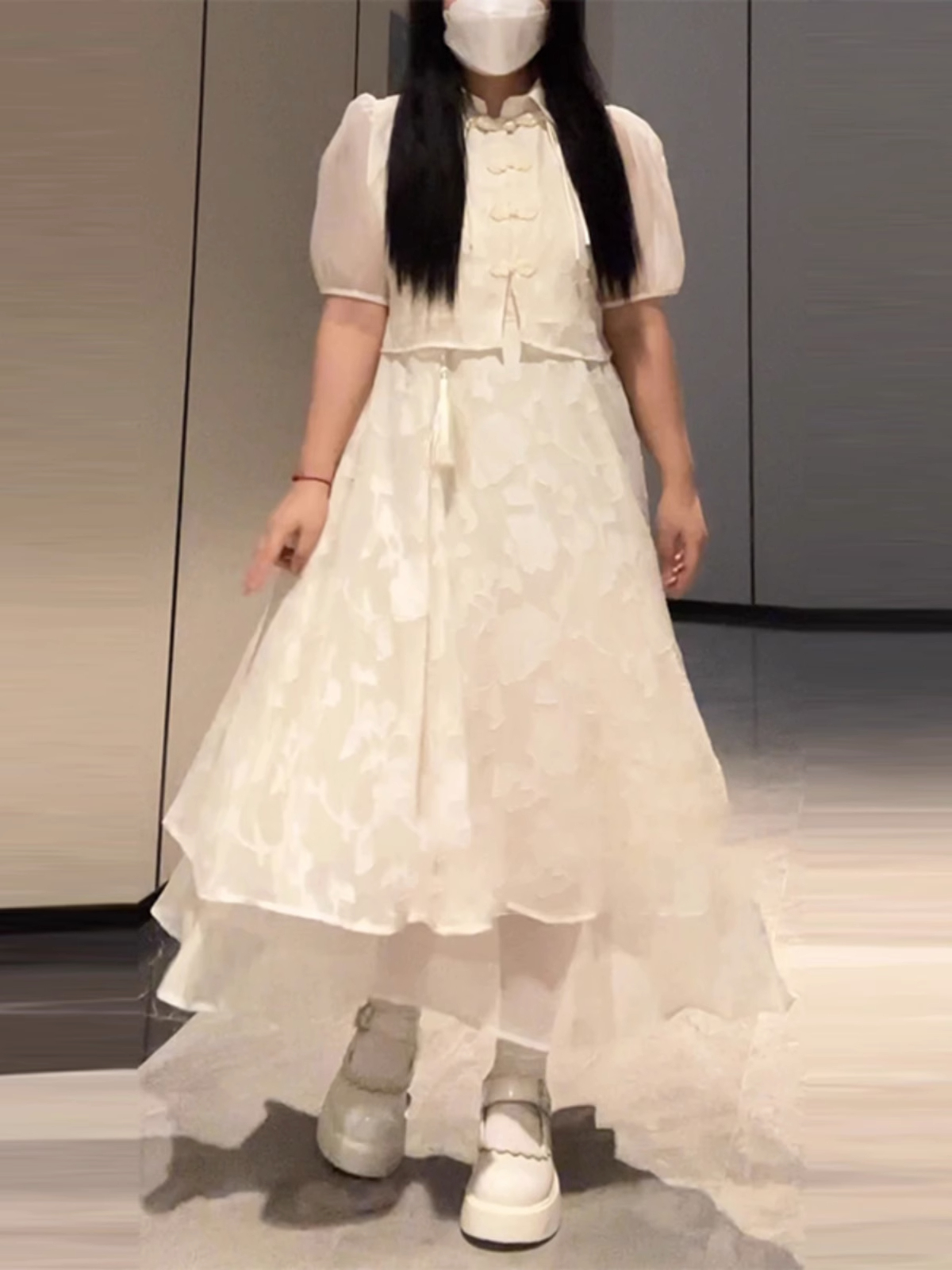 Plus-Size Chinese Style Summer Hanfu Dress Set - Retro Slimming Qipao Two-Piece Outfit for Chubby Women Plus-Size Chinese Style Summer Hanfu Dress Set - Retro Slimming Qipao Two-Piece Outfit for Chubby Women