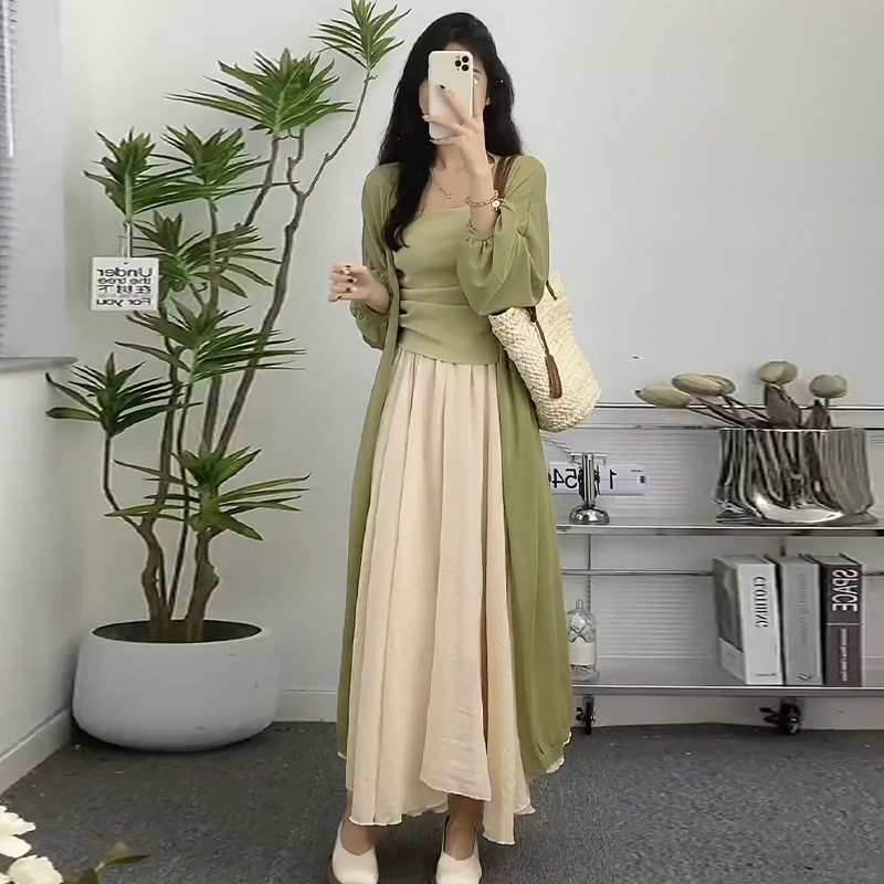 Plus-Size Chinese Style Zen-Inspired Three-Piece Set for Women - Lightweight Spring Outfit for Sun Protection and Flattering Fit Plus-Size Chinese Style Zen-Inspired Three-Piece Set for Women - Lightweight Spring Outfit for Sun Protection and Flattering Fit